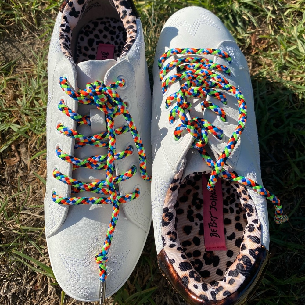 Betsey Johnson White Platform Sneakers